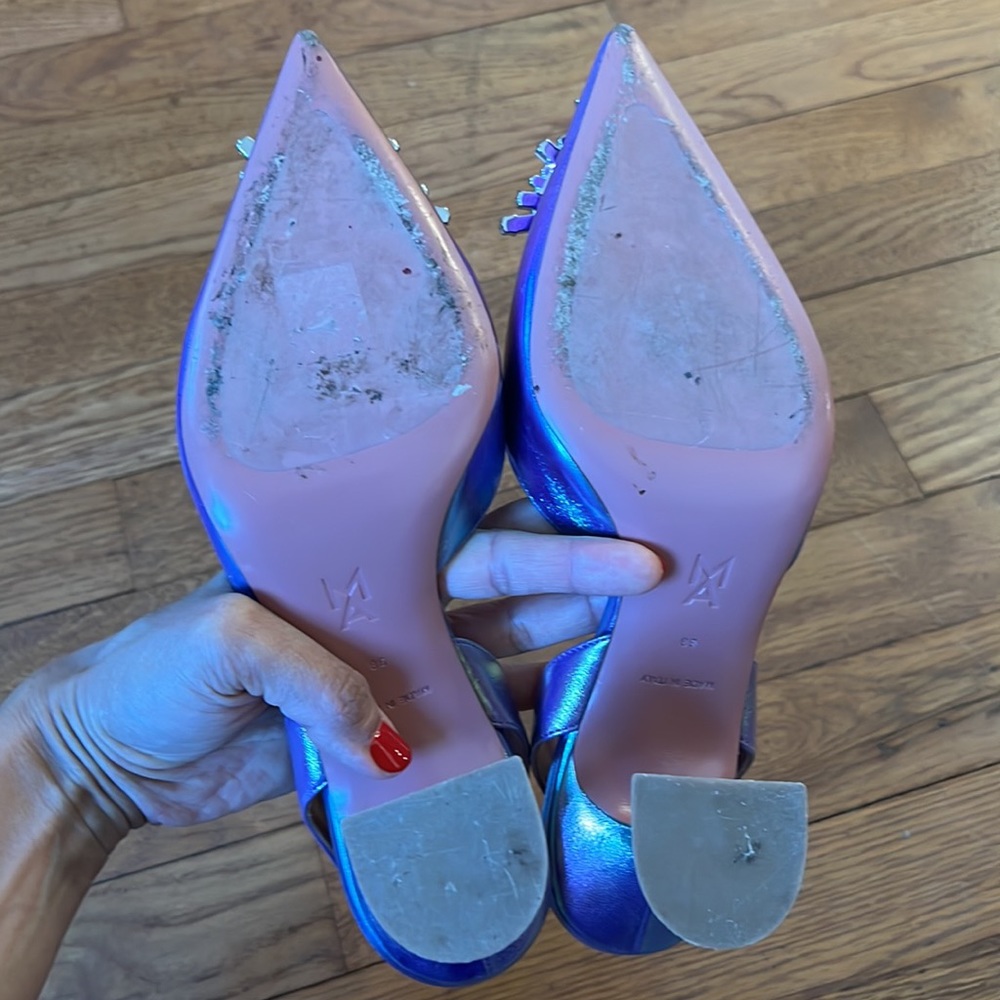 AMINA MUADDI iridescent Begum Leather Slingback Pumps - Picture 11 of 12